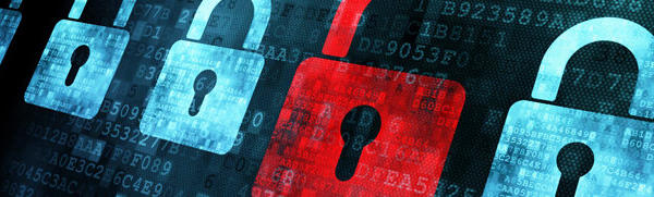 Security Concept: Lock On Digital Screen