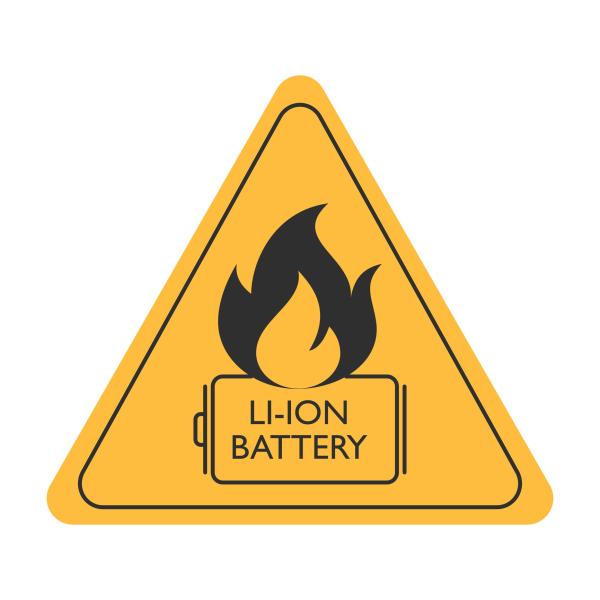 Lithium Ion Battery Caution Sign.